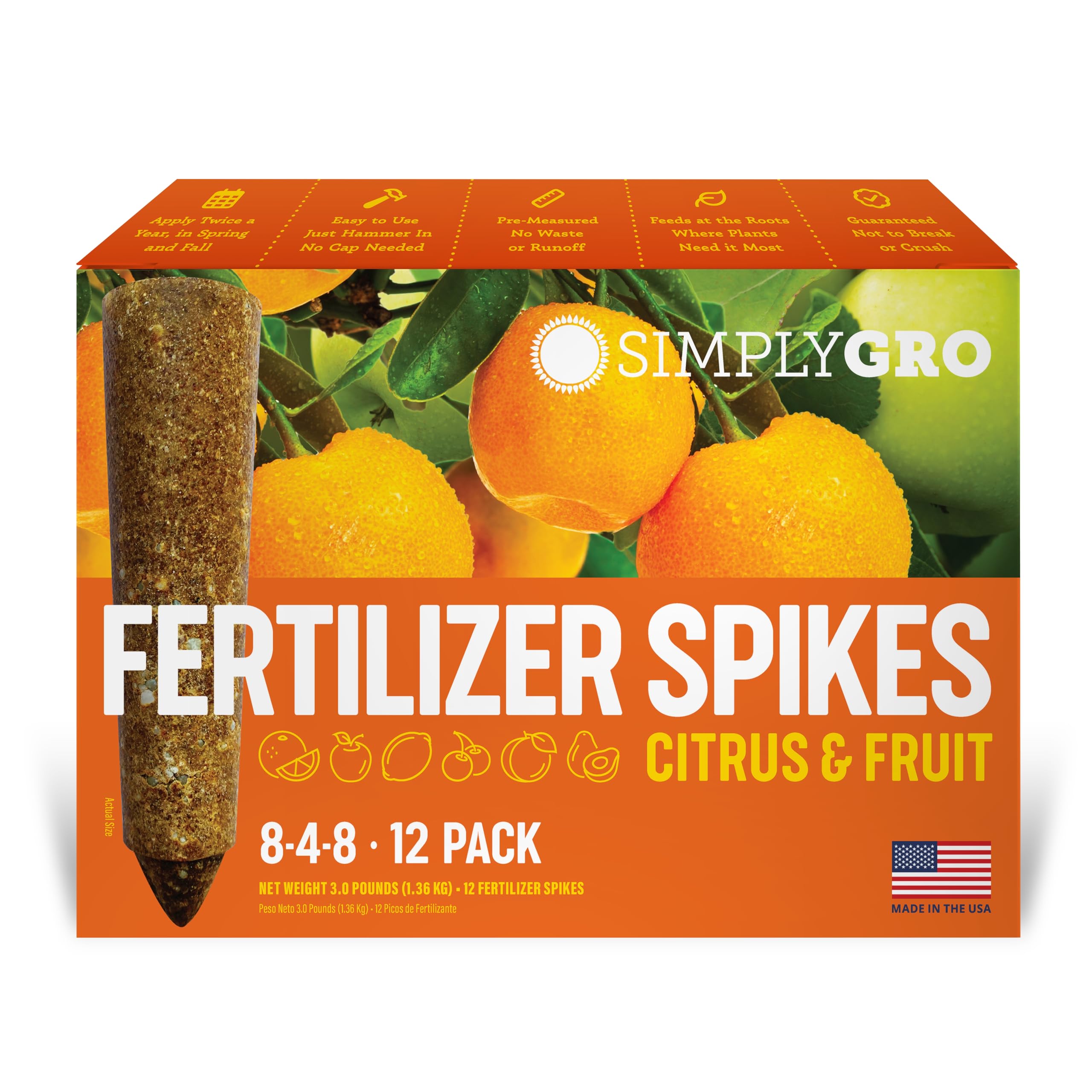 Amazon.com : SimplyGro Fertilizer Spikes for Citrus & Fruit Trees